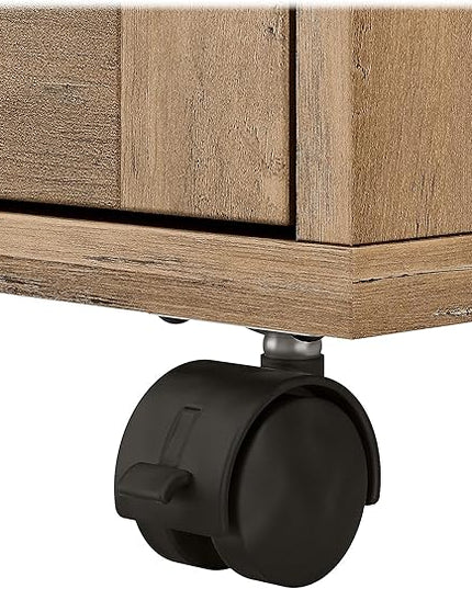 Bush Furniture Knoxville 2 Drawer Mobile File Cabinet, Rolling Document Storage for Home Office, Reclaimed Pine - LeafyLoom