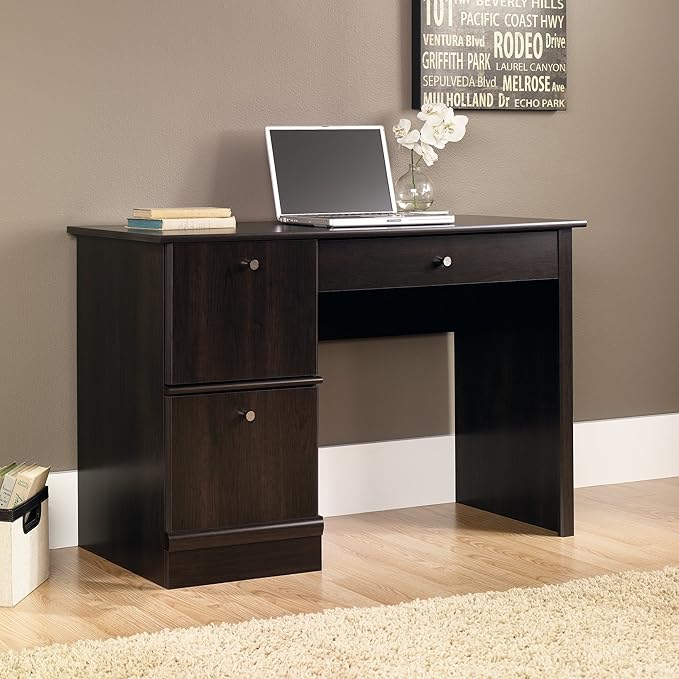 Sauder Computer Desk, Cinnamon Cherry Finish - LeafyLoom