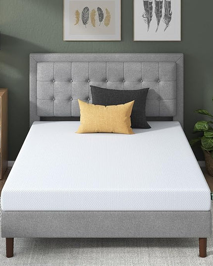 ZINUS 6 Inch Green Tea Cooling Gel Memory Foam Mattress, Short Queen, Fiberglass Free, Cooling Gel Foam, Pressure Relieving, CertiPUR-US Certified, Mattress in A Box, White - LeafyLoom
