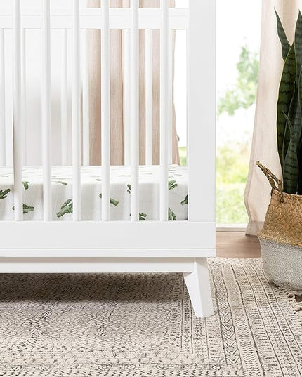 Babyletto Scoot 3-in-1 Convertible Crib with Toddler Bed Conversion Kit in White, Greenguard Gold Certified - LeafyLoom