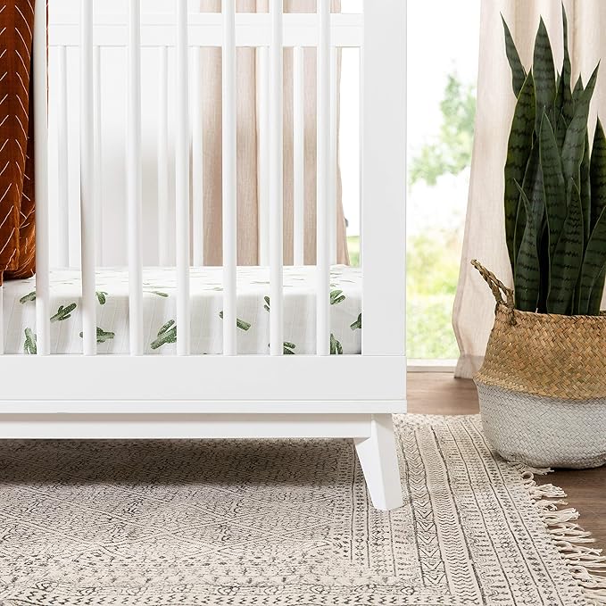 Babyletto Scoot 3-in-1 Convertible Crib with Toddler Bed Conversion Kit in White, Greenguard Gold Certified - LeafyLoom