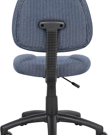 Boss Office Products Perfect Posture Delux Fabric Task Chair without Arms in Blue - LeafyLoom