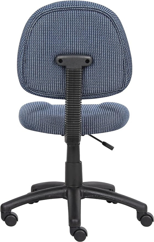 Boss Office Products Perfect Posture Delux Fabric Task Chair without Arms in Blue - LeafyLoom