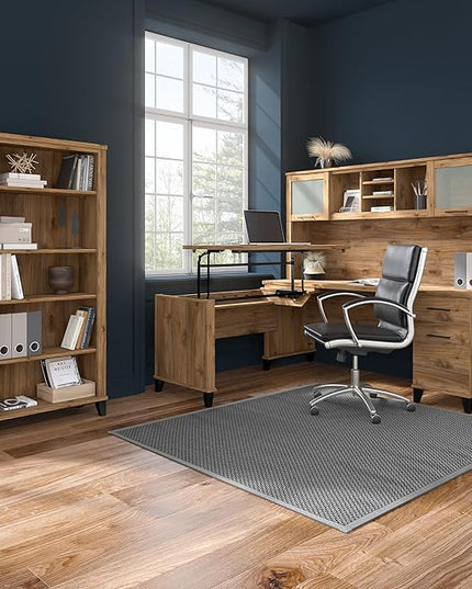 Bush Furniture Somerset Desk Hutch, Attachment with Shelves and Cabinets for Home Office, 72W, Fresh Walnut - LeafyLoom