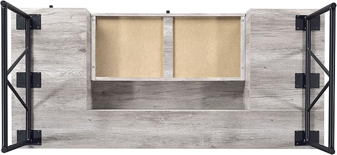 Coaster Home Furnishings Analiese Rustic 63-Inch 4-Drawer Home Office Computer Writing Desk Study Table with Storage Engineered Eco-Friendly Wood Look Laminate Sturdy Steel Grey Driftwood 801999 - LeafyLoom