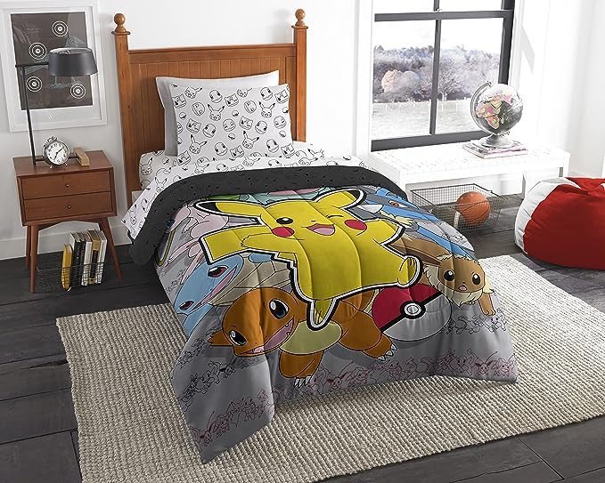 Northwest Pokemon Bed in a Bag Set, Twin, Battle Squad - LeafyLoom