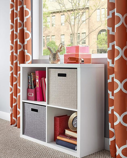 ClosetMaid Bookshelf with 4 Shelf Tiers, Adjustable Shelves, Tall Bookcase Sturdy Wood & 4 Cube Storage Shelf Organizer Bookshelf with Back Panel, Easy Assembly, Wood, White Finish - LeafyLoom