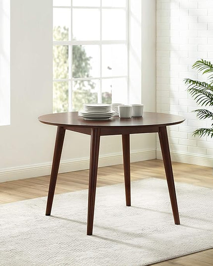 Crosley Furniture Landon Mid-Century Modern Round Wood Dining Table, Mahogany - LeafyLoom