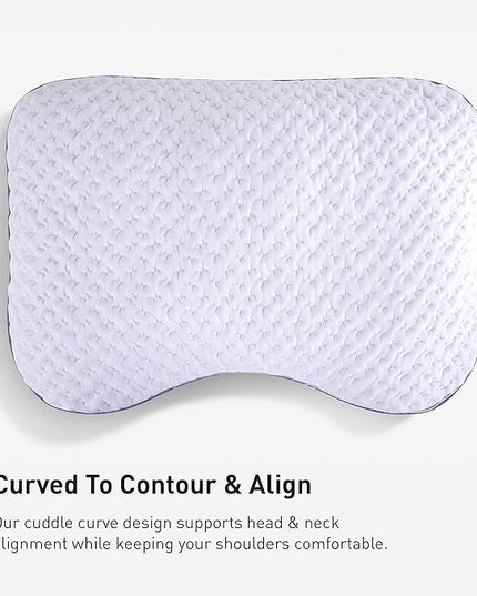 Bedgear Balance Cuddle Curve Performance Pillow - Size 1.0 - Moisture-Wicking Pillow for Side Sleepers - Medium Firmness Bed Pillow- Hypoallergenic, Washable Removable Cover - 20" W x 26" L x 5.25" H - LeafyLoom