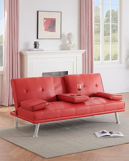 NicBex Rose-SF-00542-DX Sofas, 67" W x 31" D x 33" H, Red - LeafyLoom