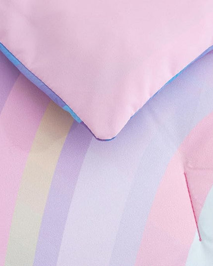 Btargot Super Soft 6 Pieces Gradient Wavy Line Comforter Set, Colorful Glitter Rainbow Star Pattern Bedding Set for Boys Girls Teens, Twin Pink Green - LeafyLoom