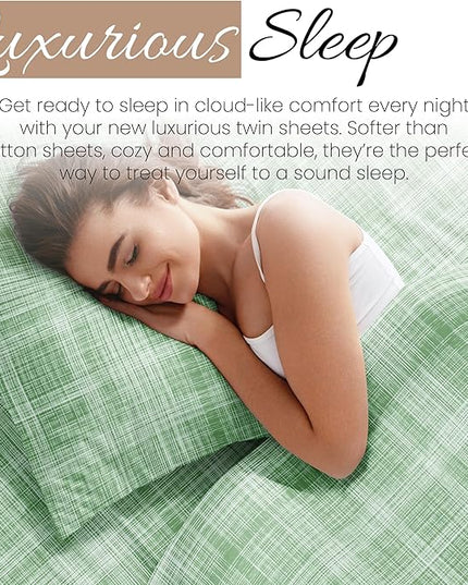 Linen Market 3 Piece Twin Bedding Sheet Set (Forest Thatch) - Sleep Better Than Ever with These Ultra-Soft & Cooling Bed Sheets for Your Twin Size Bed - Deep Pocket Fits 16" Mattress - LeafyLoom