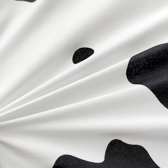 SDY 3 Pieces Milk Cow Print Stuff Bedding Comforter Set Full with 2 Pillowcases for Kids Teens Girls Women, Microfiber, Easy Wash, Light Breathable Cozy White Base Cute Milk Cow Pattern, Full Size… - LeafyLoom
