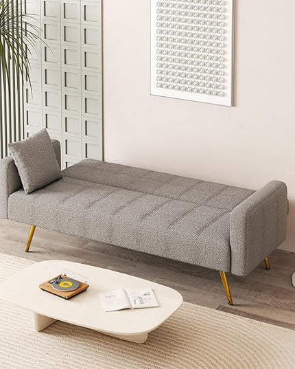 NicBex Sectional Couch Sofa with Folding Function Modern Sofa Bed Cloud Couch for Living Room Furniture Sets with Pillows and Metal Legs, Modular Sofa for Living Room, Bedroom, Apartment,71.7"L, Grey - LeafyLoom