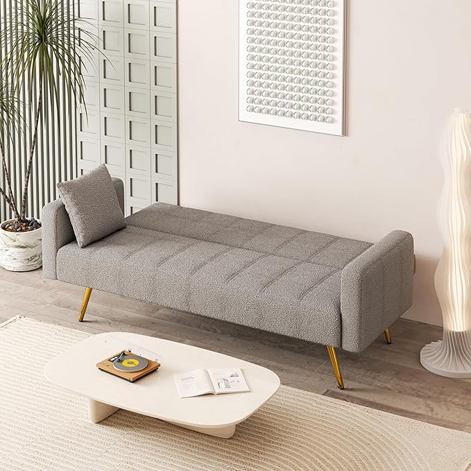 NicBex Sectional Couch Sofa with Folding Function Modern Sofa Bed Cloud Couch for Living Room Furniture Sets with Pillows and Metal Legs, Modular Sofa for Living Room, Bedroom, Apartment,71.7"L, Grey - LeafyLoom