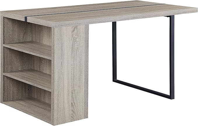 NicBex Dining Table Contemporary Kitchen Table with 2 Shelf Farmhouse Rustic Dining Table, Rustic Oak & Black Finish with Storage Rectangular Dining Table, Easy Assembly, Rustic Oak - LeafyLoom