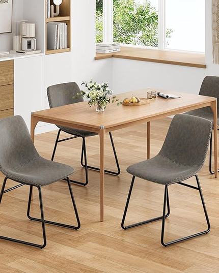 Dining Chairs Set of 4, Kitchen & Dining Room Chairs Dining Chairs Midcentury Modern Chair, Mid Century Faux Leather Dining Chair Comfortable,Dining Chair for Home - LeafyLoom