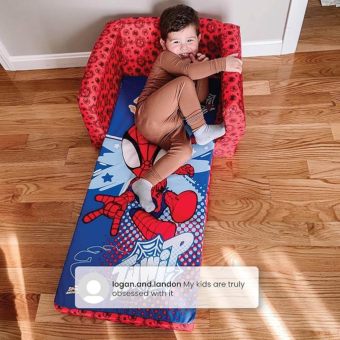 Delta Children Marvel Spidey and His Amazing Friends Cozee Flip-Out Chair - 2-in-1 Convertible Chair to Lounger for Kids - LeafyLoom