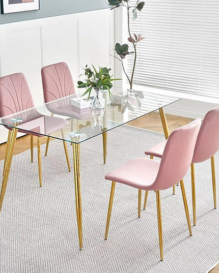 NicBex Haerin-SD-00367-LWJ Dining Chairs, 33.9"x18.1"x17.3", Pink - LeafyLoom