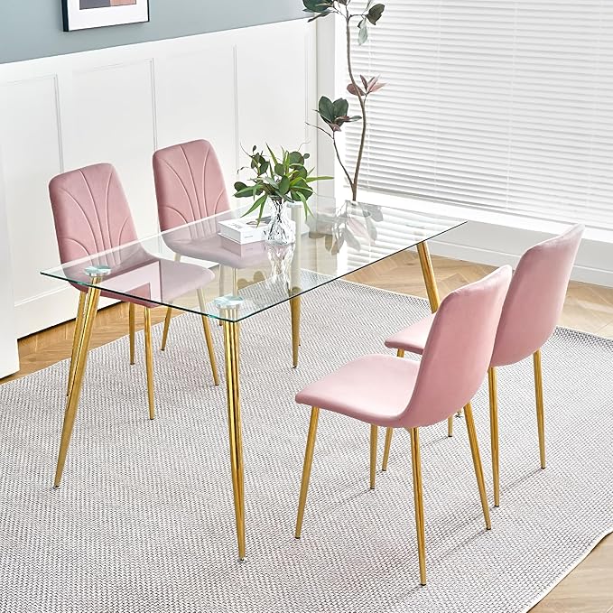 NicBex Haerin-SD-00367-LWJ Dining Chairs, 33.9"x18.1"x17.3", Pink - LeafyLoom