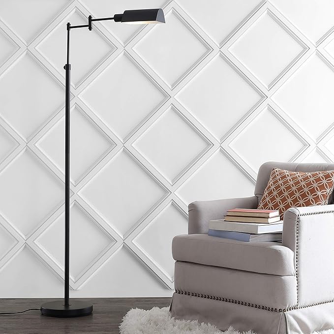 Safavieh FLL4064A Lighting Watson Adjustable Orb (LED Bulb Included) Floor Lamp, Black - LeafyLoom