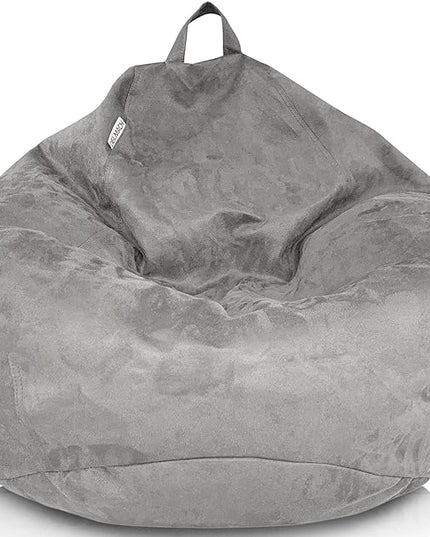 Bean Bag Chair Cover (No Filler) | Bird's Nest Shape | Adult Size | Microsuede | Stuffed Animal Storage for Kids Or Memory Foam| Double Stitched | Durable Zipper | Soft Premium - LeafyLoom