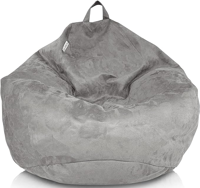 Bean Bag Chair Cover (No Filler) | Bird's Nest Shape | Adult Size | Microsuede | Stuffed Animal Storage for Kids Or Memory Foam| Double Stitched | Durable Zipper | Soft Premium - LeafyLoom