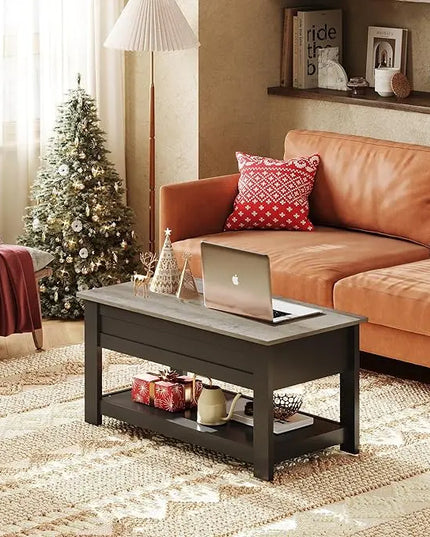WLIVE Coffee Table, 39" Lift Top Coffee Table with Hidden Compartment and Storage Shelf for Living Room,Greige - LeafyLoom