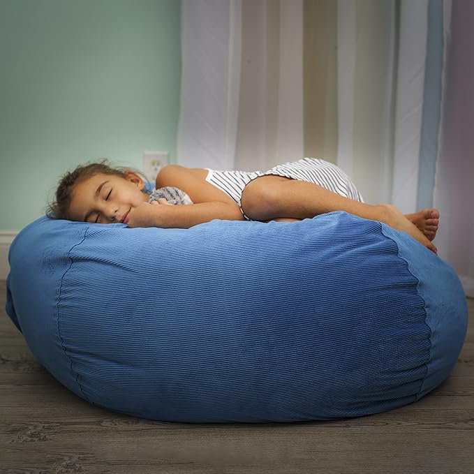 EMMandSOPHIE Stuffed Animal Storage Bean Bag Chair-Kids Bean Bag Chairs-Bean Bag Chair Kids-Beanbag Chairs for Kids and Teens-Stuffed Animal Holder-Stuffed Animal Bean Bag Storag - LeafyLoom