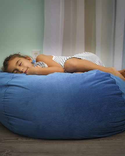 EMMandSOPHIE Stuffed Animal Storage Bean Bag Chair - Kids Bean Bag Chairs- Bean Bag Chair Kids- Beanbag Chairs for Kids and Teens-Stuffed Animal Holder- Stuffed Animal Bean Bag Storage - LeafyLoom