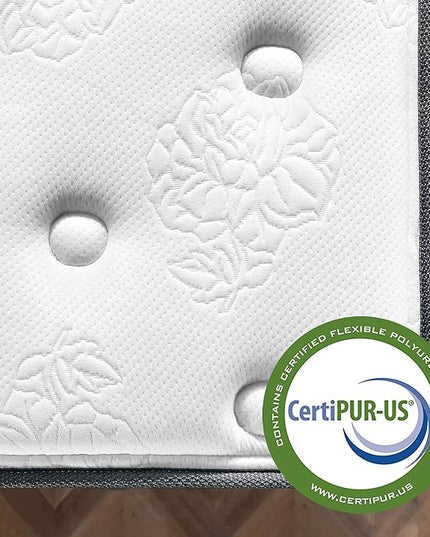 ZINUS 10 Inch Comfort Support Cooling Gel Hybrid Mattress, Queen, Tight Top Innerspring Mattress, Motion Isolating Pocket Springs, Mattress in A Box - LeafyLoom