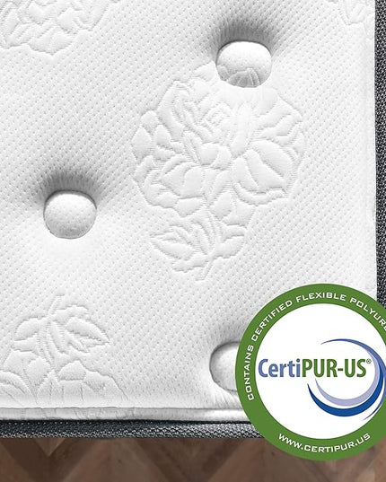 ZINUS 12 Inch Comfort Support Cooling Gel Hybrid Mattress, Twin, Euro Top Innerspring Mattress, Motion Isolating Pocket Springs, Mattress in A Box - LeafyLoom