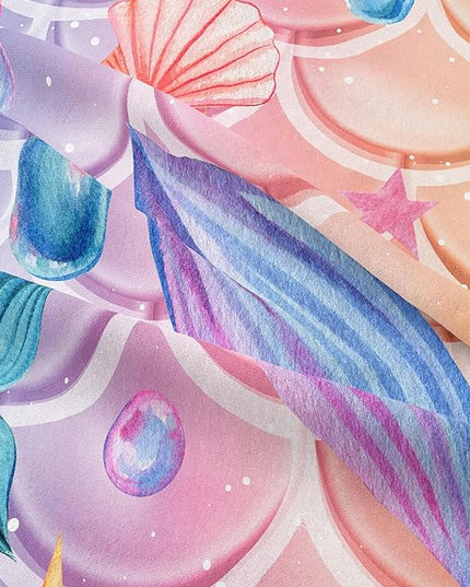 NINENINE Mermaid Tail Bedding Mermaid Comforter Set,Blue Glitter Bedding Full Comforter Sets for girls,Rainbow Scales Bedding Sets with 1Comforter 2Pillowcases - LeafyLoom