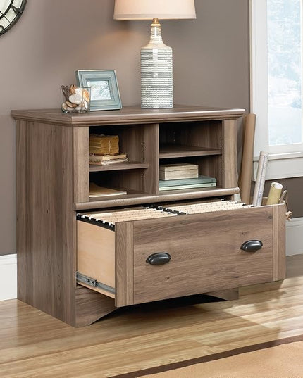 Sauder Harbor View Lateral File, Salt Oak finish - LeafyLoom