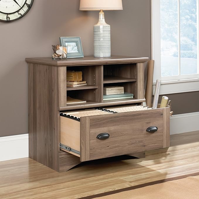 Sauder Harbor View Lateral File, Salt Oak finish - LeafyLoom