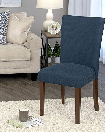 HomePop Parsons Classic Upholstered Accent Dining Chair, Single Pack, Dark Blue - LeafyLoom