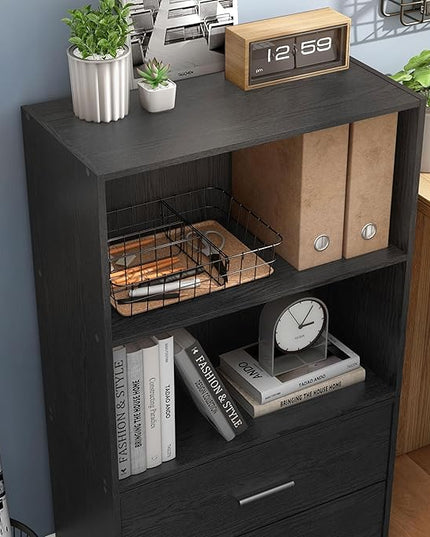 Apexa 2-Tier Cube Storage Organizer Shelves, Stackable Wood Bookcase Fits Cubby Bins for Organization, Dorm Teen Room Decor & Home Office, Black - LeafyLoom
