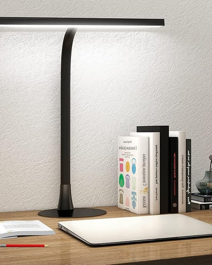 LED Desk Lamp, 15.7" Wide Modern Architect Desk Light for Home Office, 10W Bright Tall Flexible Task Lamp for Piano, Monitor, Workbench, 3 Color Modes & 30 Brightness, 1000LM (Black) - LeafyLoom