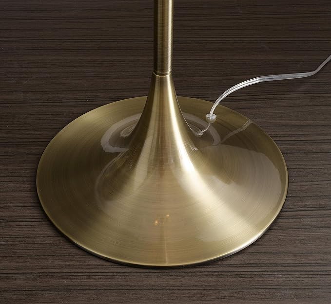 Kenroy Home 21405AB Stowe Floor Lamp with Antique Brass Finish, Modern Style, 61" Height, 19" Width, 19" Depth - LeafyLoom