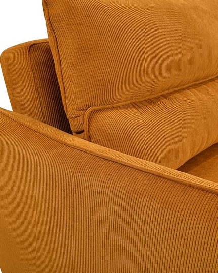 Queen Size Loveseat Sleeper Sofa,3 in 1 Soft Corduroy Upholstered Oversized Convertible Love Seat Sofabed cum Daybed W/Pull Out Sleep Couch Bed and Reclining Backrest for Living Space - LeafyLoom