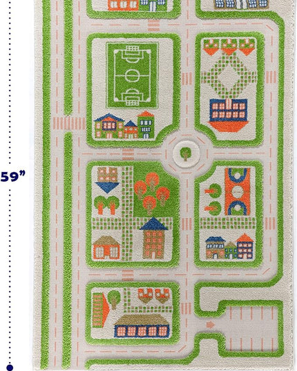 IVI 3D Play Rugs, Traffic Green, 39 x 59 inches - LeafyLoom