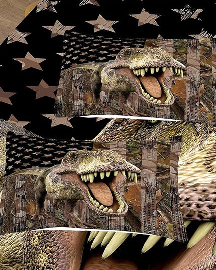 Tailor Shop Dinosaur Boys Comforter Sets Queen Size,Dinosaur Bedding Sets for Kids Teens,Camo Comforter Sets American Flag Comforter Sets with 1 Comforter 2 Pillowcase… - LeafyLoom