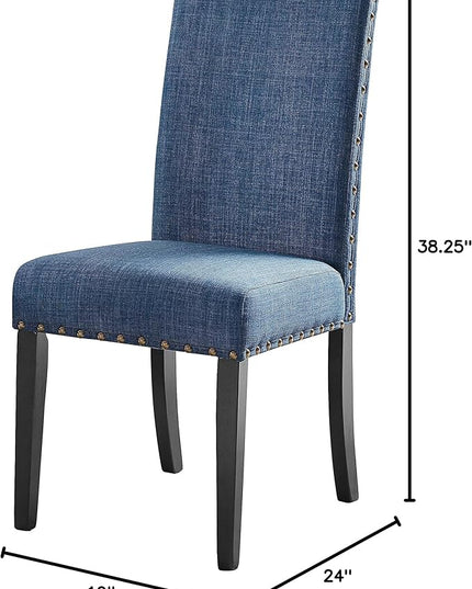 New Classic Furniture Crispin Dining Chair, 2-Pack, Marine Blue - LeafyLoom