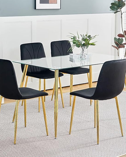 NicBex Haerin-SD-00368-LWJ Dining Chairs, 33.9"x18.1"x17.3", Black - LeafyLoom