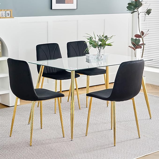 NicBex Haerin-SD-00368-LWJ Dining Chairs, 33.9"x18.1"x17.3", Black - LeafyLoom