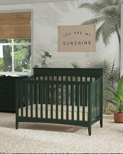 DaVinci Grove 4-in-1 Convertible Crib in Forest Green, Greenguard Gold Certified - LeafyLoom