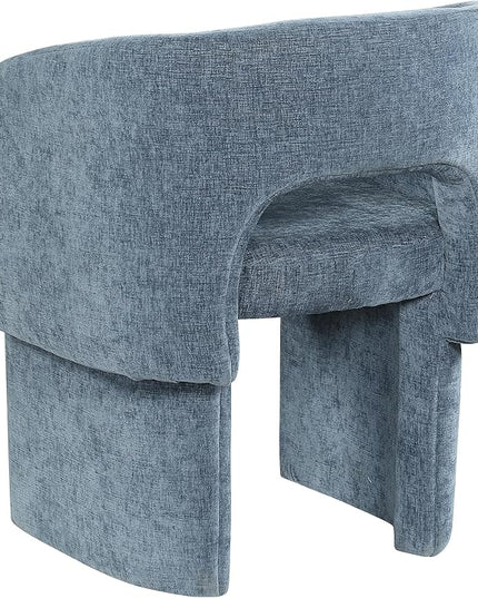 Meridian Furniture Emmet Collection Modern | Contemporary Dining Accent Chair with Rich Fabric, Steel Inner Frame, 26" W x 23.5" D x 30" H, Blue - LeafyLoom