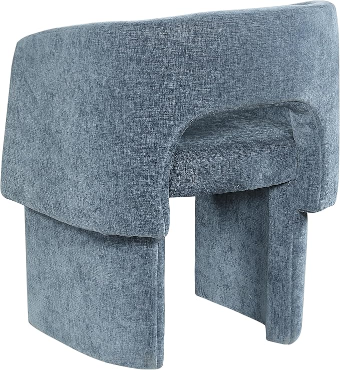 Meridian Furniture Emmet Collection Modern | Contemporary Dining Accent Chair with Rich Fabric, Steel Inner Frame, 26" W x 23.5" D x 30" H, Blue - LeafyLoom
