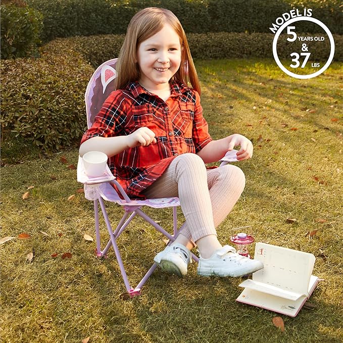 Idea Nuova Kids Indoor-Outdoor Folding Camp Chair, Gabbys Dollhouse - LeafyLoom