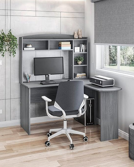 NicBex Laik-DW-00039-DX Desks, 47.25" W x 49.25" D x 62.5" H, Gray - LeafyLoom